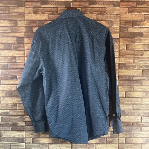 Mens EUC Pan Handle Medium Blue Western Button Down Shirt - Picture 2 of 7